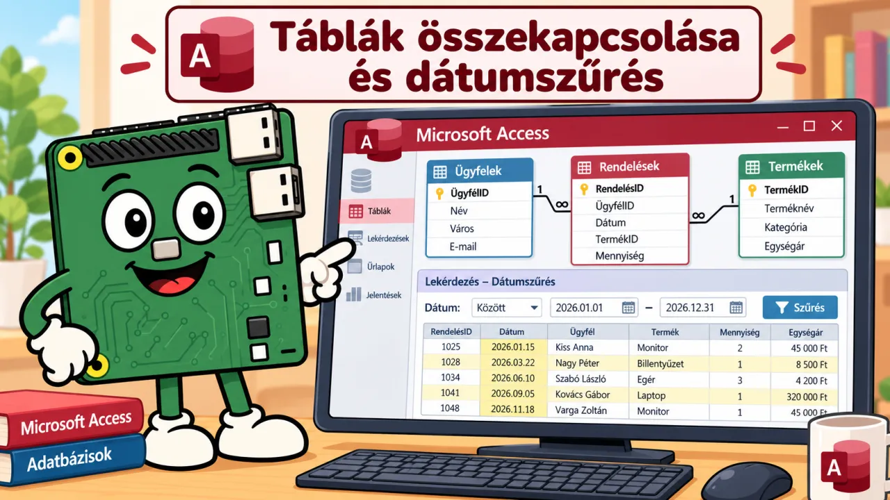 Táblák összekapcsolása és dátumszűrés